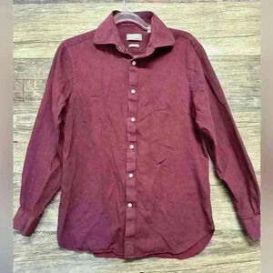 Michael Kors Burgundy Button Down Men's Shirt Size Medium